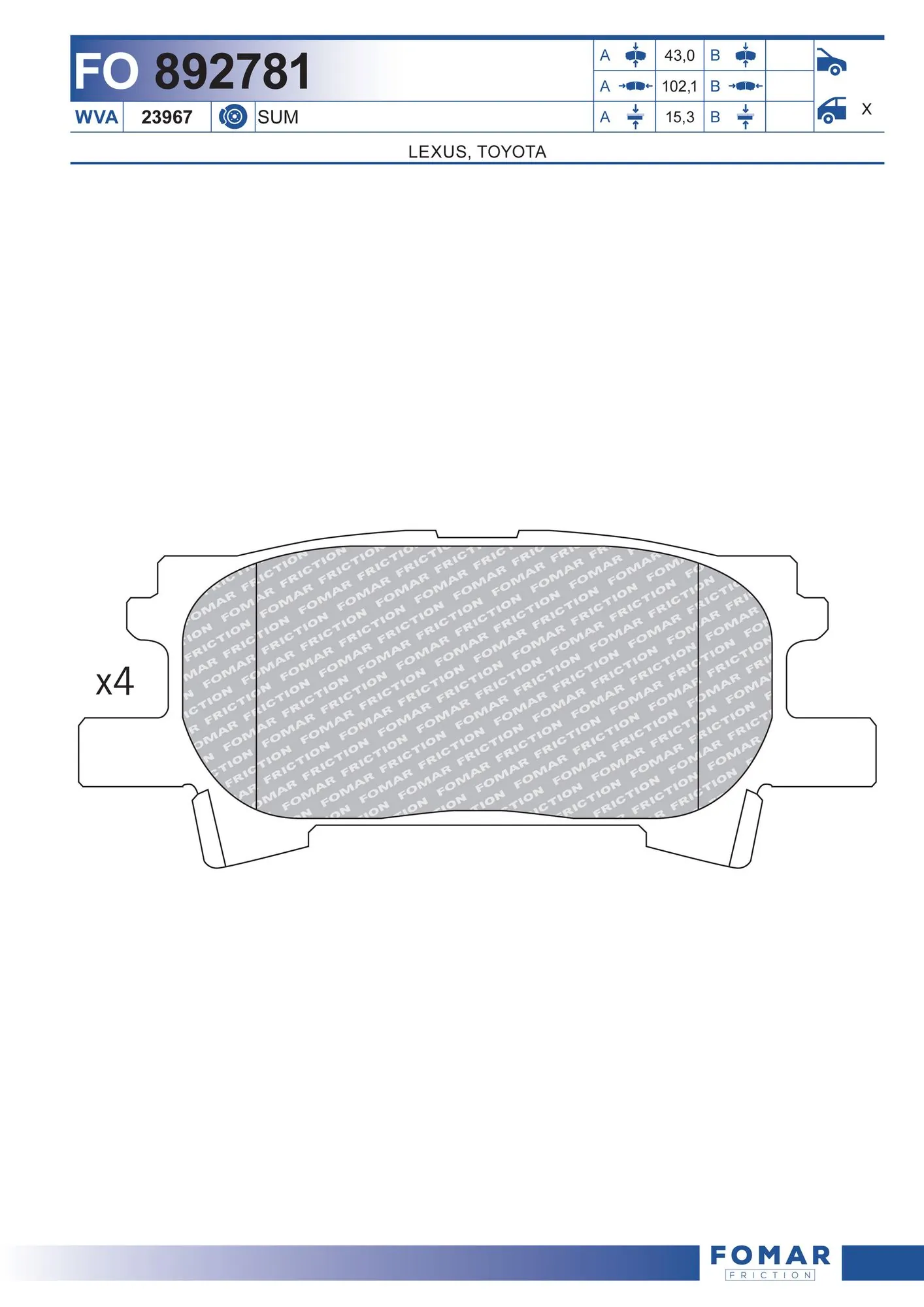 Brake Pad Set, disc brake